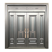 Porte de sécurité extérieure pour maison intelligente, construction en acier inoxydable, prévention des incendies, insonorisée, relief 3D chinois, chambre à coucher, garantie 5 ans