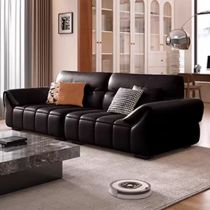 Set di Divani in Pelle per Soggiorno, Stile Moderno Europeo, Arredamento Contemporaneo per Salotto - Product Image 4