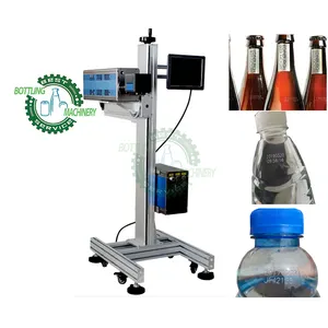 Automatische Laser CO2 Vliegende Barcode Karakter Datum Code Markering Machine Voor Hdpe Pvc Pijp Cap Deksel 5 Gallon Fles