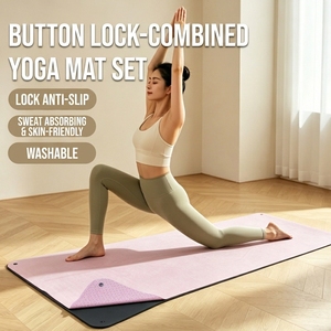 Juego de Tapete de <span class=keywords><strong>Yoga</strong></span> Antideslizante con Cierre a Presión, de PU, 5mm de Grosor, Profesional, con Toalla de <span class=keywords><strong>Yoga</strong></span>, para Hot <span class=keywords><strong>Yoga</strong></span>, <span class=keywords><strong>Bikram</strong></span> y Pilates - Product Image 5
