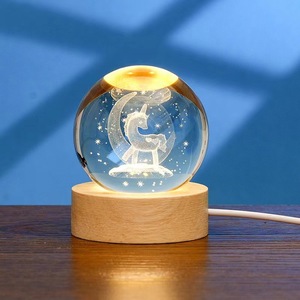 Đèn bàn đế gỗ tròn có đèn <span class=keywords><strong>LED</strong></span> <span class=keywords><strong>USB</strong></span> Ánh sáng trắng ấm trang trí nhà Quà tặng Giáng sinh - Product Image 2