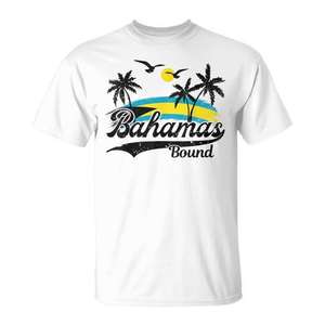 T-shirt vintage style voyage aux Bahamas pour les fêtes de réunion et les promotions de croisière - Product Image 1