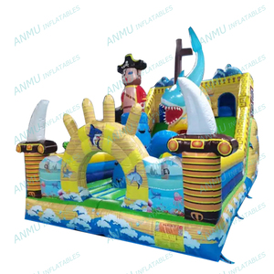 Tiburón inflable al aire libre castillo hinchable tobogán ciudad divertida niños adultos saltar castillos parque infantil - Product Image 2