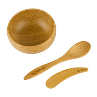 Ensemble de bols à masque facial miniatures en bambou, livraison immédiate, bambou naturel, bol de mélange pour masque DIY, applicateur de maquillage, outils de mélange pour soins de la peau