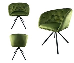 Chaise de salle à manger pivotante en velours de luxe avec pieds en métal, chaise de cuisine moderne pour la maison et <span class=keywords><strong>le</strong></span> bureau, pivotant à <span class=keywords><strong>180</strong></span> degrés - Product Image 5