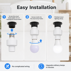 E27 Smart Sound and <b>Light</b> <b>Sensor</b> Lamp Holder Voice Activated Automatic Lamp Holder for Hallway Stairway Corridor - Product Image 5
