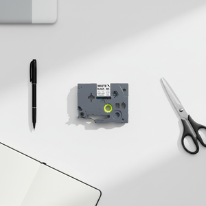 Ruban d'<span class=keywords><strong>étiqueteuse</strong></span> noir sur blanc Puty 12 mm TZe-231, rubans compatibles TZ laminés Tze231, ruban d'<span class=keywords><strong>étiqueteuse</strong></span> 12 mm - Product Image 1