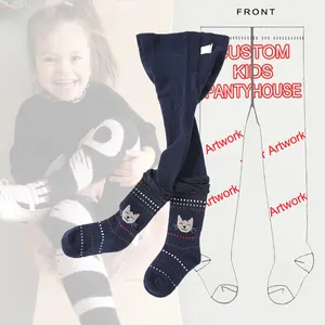 Cute Cat New Born Baby Pantyhose Custom Kids Comfort Cotton Dancing Scrunch Girls Knitting Animal Pattern Tights