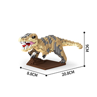 Jurassic Thief Dragon Tyrannosaurus Rex Double Ridgesaurus, Bloques de Construcción Educativos de Micro Nano Ladrillos, Juguetes para Niños