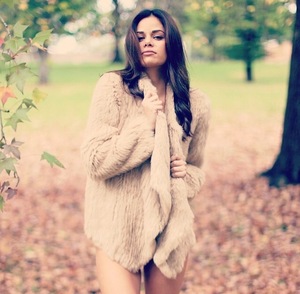 Yr660 thiết kế độc đáo tay đan phong cách phụ nữ chính hãng Áo Khoác Lông Thỏ - Product Image 6