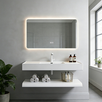 Vasque de salle de bain rectangulaire en pierre de quartz, double couche, murale, pour cuisine, comptoir, taille personnalisée, moderne, pour hôtel