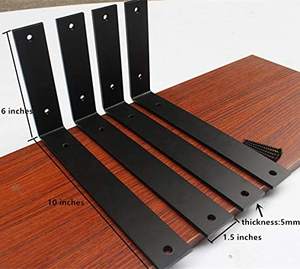 Staffe a mensola in acciaio solido per ripiani in legno a parete ciechi nascosti invisibili per ripiani galleggianti - Product Image 4