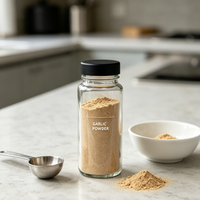 Bouteille vide en verre transparent pour poudre aromatisante 130 ml avec couvercle doseur, récipient de cuisine réutilisable pour épices et herbes sèches