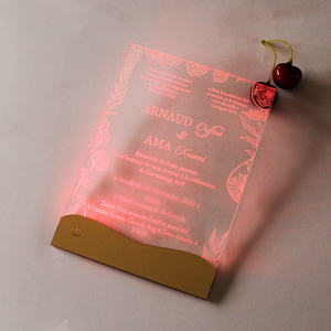 <span class=keywords><strong>2022</strong></span> nouvelles cartes d'invitation de mariage à LED, conception personnalisée, texte Transparent en acrylique gravé - Product Image 4