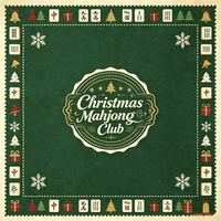 Tapis de Mahjong Américain de Noël Antidérapant, Tapis de Table de Mahjong Imprimé Village de Noël, Tapis de Jeu pour les Fêtes