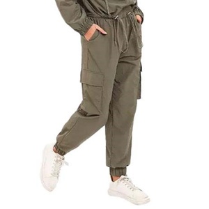 Pantalones Cargo Casuales para Mujer, de Cintura Alta, con Cordón Ajustable, para Actividades al Aire Libre, con Bolsillos, Estilo Jogger, Pierna Recta - Product Image 3