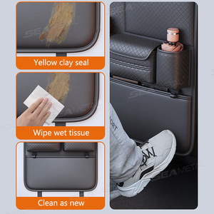 Organisateur de siège arrière de voiture haute capacité avec protection universelle anti-coup de pied en cuir PVC pour véhicules - Product Image 2