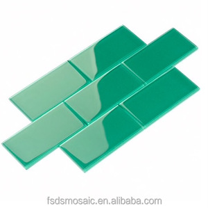 Màu xanh lá cây Dải gương kính thẳng khảm tường nhà bếp gạch backsplash gạch nhà bếp khảm devince Kính - Product Image 1