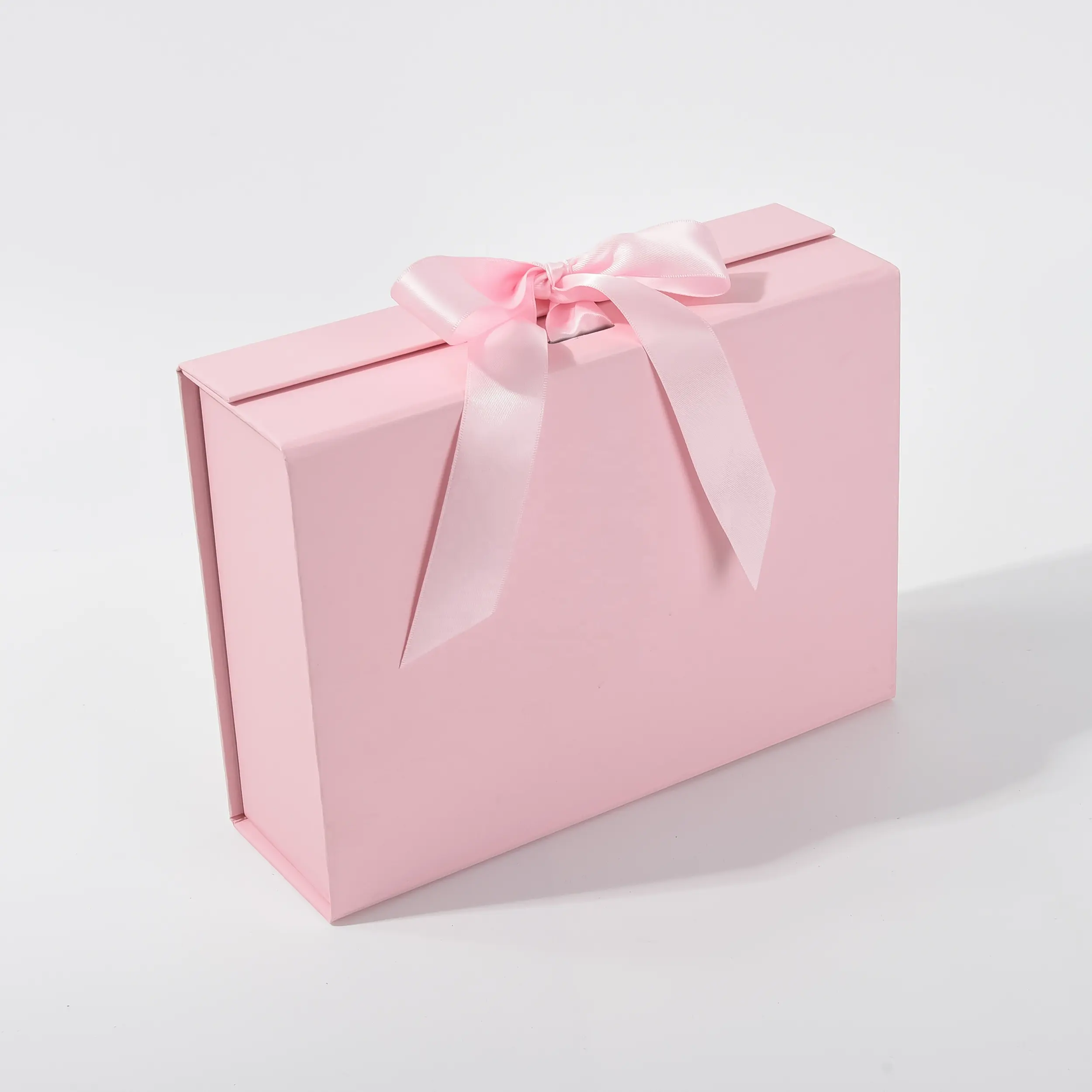 Scatole di carta Kraft per ciambelle da forno rosa per dolci di lusso in cartone piatto pieghevole personalizzato all'ingrosso