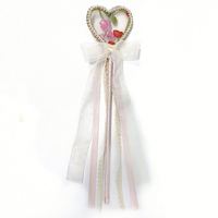 Baguette de princesse brodée de fleurs accessoires de costume baguette magique de coeur baguettes de fée pour les filles