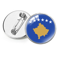Nouvelle Broche Drapeau Kosovo, Badge Épingle, Broche Pays du Monde, Cadeau Original, Souvenir pour Voyageurs et Amoureux, Cadeau pour Fans de Clubs de Football, Personnalisé