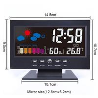 Digitaler Intelligenter Großer LCD Elektronischer Sprachaktivierter Kalender-Wecker Tischuhr Wetterstation Temperaturanzeige Hintergrundbeleuchtung Wohndekoration