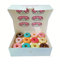 Caja de Papel para Panadería Personalizada, Caja de Cartón Blanca de Grado Alimenticio para Empacar Donuts, Postres y Galletas