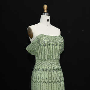 Jancember LSZ291 Crystal Boat Neck Cremallera Formal Beading Evening Proms - Product Image 4