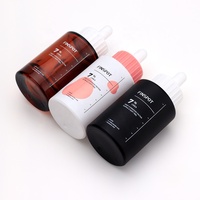 Flacons compte-gouttes en verre pour huiles essentielles et sérums cosmétiques, 30 ml (1 oz), à paroi épaisse et fond robuste, dégradé rouge ambre, design élégant