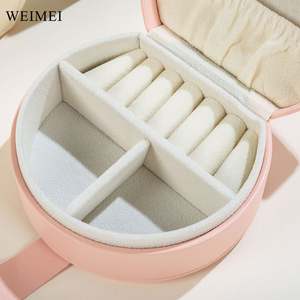 WEIMEI Leather Travel Jewelry Box Organizer Display Box Storage <b>Bag</b> - Product Image 6