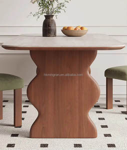 Juego de Mesa y Sillas de Comedor de Madera Maciza de Lujo, Estilo Europeo Moderno, Plegable, Diseño Bauhaus, Muebles Rectangulares para Sala de Estar - Product Image 5