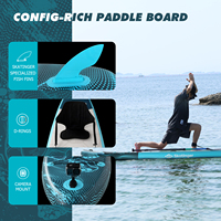 Skatinger - Planche à pagaie gonflable double action bleue de haute qualité, accessoire de surf et de paddleboard, pompe manuelle