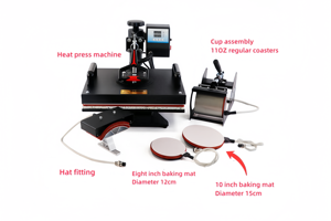 Pressa a Caldo Multifunzione 5 <span class=keywords><strong>in</strong></span> 1 da 12 x 15 Pollici per Sublimazione e Trasferimento Termico su Magliette, Tazze, Cappelli e Piatti - Product Image 3