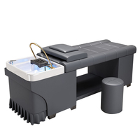 Lit de lavage professionnel moderne avec massage thaïlandais et hydrothérapie, en cuir PU et structure en bois, pour hôtels et salons de beauté