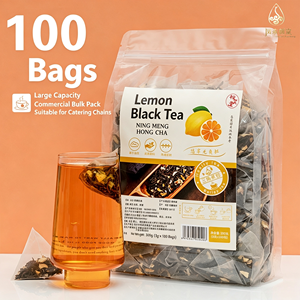 Thé noir au citron en sachets triangulaires 300g (3g*100 sachets) Saveur citron naturelle Thé noir en vrac pour hôtel, café, usine, vente directe OEM - Product Image 1