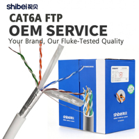 Câble Ethernet Shibei Cat6a FTP 23AWG 10 Gbit/s OFC 305 m (1000 pi) en vrac, certifié Fluke, OEM