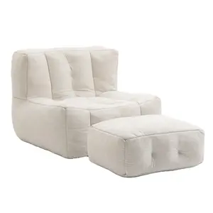 Пушистое Кресло-мешок, супер мягкое ленивое кресло-диван с пеной памяти и пуфией, для гостиной, спальни, квартиры
