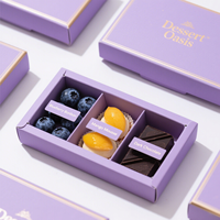 Caja de dulces de papel reciclable personalizada de lujo Caja de chocolate de postre de caramelo de recuerdo de boda de lujo con divisor