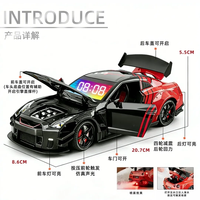 Réveil en alliage Hypercar avec effets lumineux LED et son de moteur de voiture de sport, rechargeable par USB, avec fonction de brume, pour table de chevet