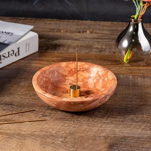 Porta Incenso in Marmo Rosso Buccia d'Arancia NANWEI, Artigianale per un Caldo Aroma Diffuso - Product Image 6