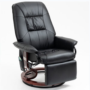 Sillón Reclinable Giratorio de Masaje Moderno y Económico, Tapizado en Microfibra con Aspecto de Cuero, Estructura Metálica, Diseño Ajustable, Respaldo Abierto y Brazos Acolchados - Product Image 1