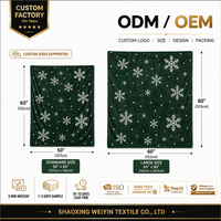 Couverture de Noël personnalisée en polaire douce, plaid en flanelle avec motif flocon de neige pour la décoration intérieure, cadeau, vente en gros