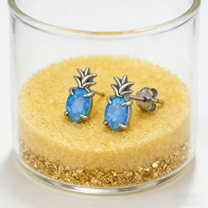 Boucles d'oreilles opales tendance pour femmes - boucles d'oreilles à clous en forme d'<span class=keywords><strong>ananas</strong></span> - boucles d'oreilles simples et mignonnes de style étudiant - Product Image 2