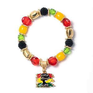 New Black History Month Polymer Clay <b>Bracelet</b> Colorful Alphabet <b>Bracelet</b> Boho Chic Handmade <b>Beaded</b> <b>Bracelet</b> Set - Product Image 3