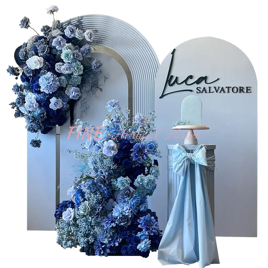 Decoration Arch Flowers Artificial Flowers Wedding Backdrop Blue Flower Rows