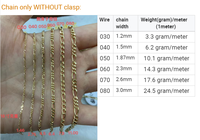 Chaîne en or jaune 18 carats AU750, style Figaro, pour collier ras du cou, fabrication de bijoux pour hommes et femmes, bracelet