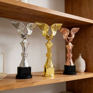 Eagle Wing Trophy Custom Engraved Gold Plated Sports Championship Premium Black Marble Metal Base Corporate Award - Product Image 1