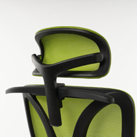 Hauteur du dossier réglable, mécanisme de verrouillage à trois niveaux, base en aluminium à cinq branches, accoudoirs 4D, chaise ergonomique en mesh vert