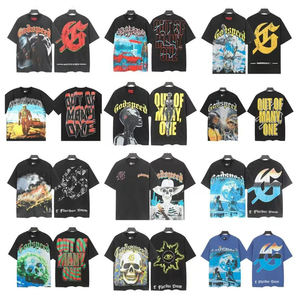 Camiseta Nueva de Alta Calidad de Manga Corta con 100% Algodón Puro Estampado para Hombre, Estilos de Inventario Enviados al Azar - Product Image 1