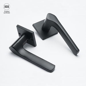 Lối vào cửa kéo xử lý nhôm Rosette kinh tế Nội Bộ đòn bẩy sang trọng Matte đen cửa xử lý sắt tấm - Product Image 2